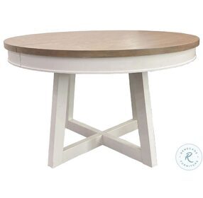 Americana Modern Cotton 48" Round Extendable Dining Table