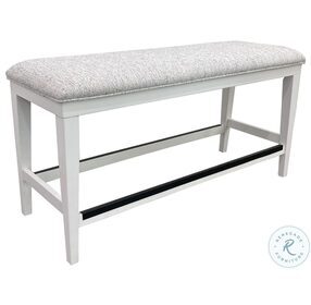 Americana Modern Cotton 49" Upholstered Counter Height Dining Bench