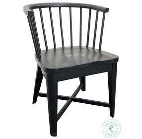 Americana Modern Black Barrel Back Dining Chair Set of 2