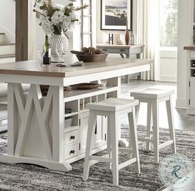 Americana Modern Cotton 72" Extendable Counter Height Dining Table