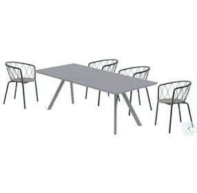 Dasy Mud Gray Outdoor Extendable Dining Room Set