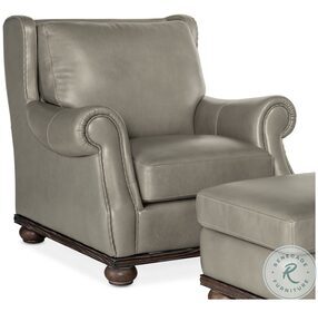 William Derrick Gray William Leather Stationary Chair