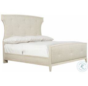 East Hampton Cerused Linen And Muted Gray Queen Upholstered Bed