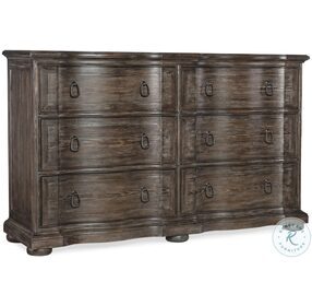 Traditions Rich Brown Six Drawer Dresser
