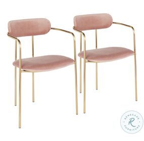 Demi Pink Velvet Chair Set Of 2