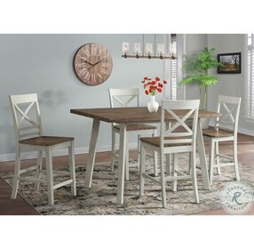 Bedford Gray and Espresso 5 Piece Counter Height Dining Set