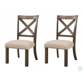 Francis Chestnut Wooden Side Chair Set Of 2