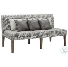 Hayward White And Gray Upholstered Dining Settee