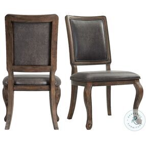Hayward Chocolate Faux Leather Side Chair Set Of 2