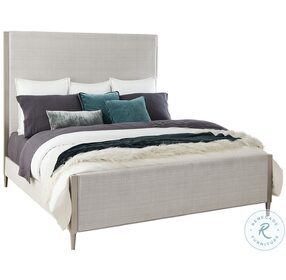 Ashby Place Reflection Gray Queen Upholstered Panel Bed