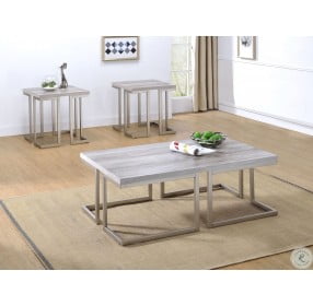 David Gray Driftwood Silvershield 3D Laminate Occasional Table Set