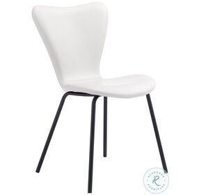 Torlo White Stackable Dining Chair Set of 2