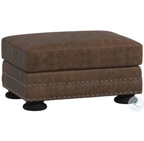 Foster Brown Leather Ottoman