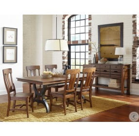 District Rustic Extendable Dining Room Set