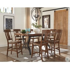 District Rustic Extendable Gathering Height Dining Room Set