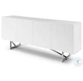 Diva White High Gloss Lacquer Sideboard
