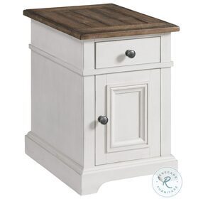 Drake Rustic White and French Oak Chairside Table