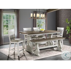 Drake Rustic White and French Oak Counter Height Dining Room Set
