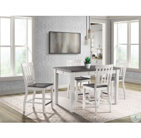 Jamison Gray And White Storage Extendable Counter Height Dining Room Set