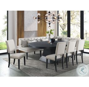 Mara Dark Oak Extendable Oval Dining Room Set