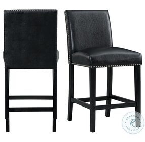 Pia Black Faux Leather Counter Height Chair Set Of 2