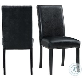 Pia Black Faux Leather Side Chair Set Of 2