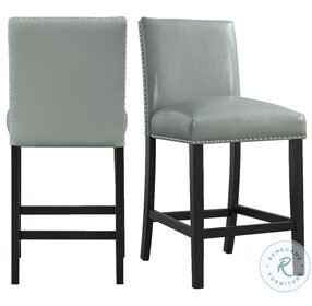 Pia Grey Faux Leather Counter Height Chair Set Of 2