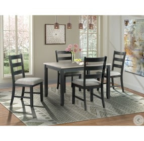 Kona Gray And Black 5 Piece Dining Room Set