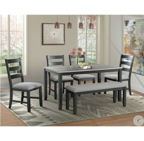 Kona Gray And Black 6 Piece Dining Room Set