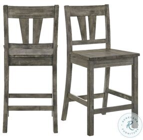 Grayson Grey Oak Wooden Seat Counter Height Chair Set Of 2