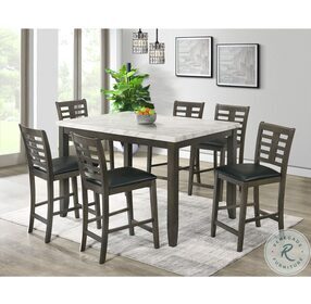 Nixon Espresso And White 7 Piece Counter Height Dining Set
