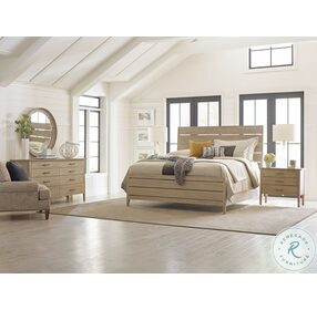 Symmetry Sand Incline Oak Panel Bedroom Set With High Footboard