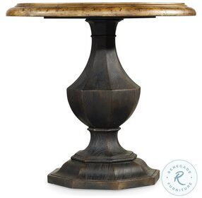 Sanctuary Antiqued Black And Coffee Round Accent Table