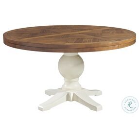 Barrett Natural And White Round Dining Table