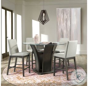 Simms Walnut Round Counter Height Dining Room Set