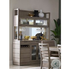Pure Modern Moonstone Buffet with Open Hutch