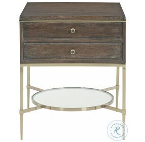 Clarendon Arabica And Burnished Brass 2 Drawer Nightstand