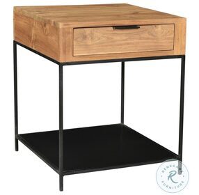 Joliet Natural And Black Drawer End Table
