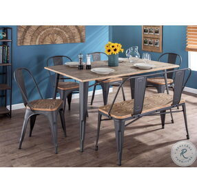 Oregon 6 Piece Gray And Brown Dining Set