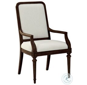 Wellington Estates Linen And Java Upholstered Arm Chair Set of 2