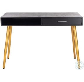 Jorja Black And Gold 1 Drawer Desk