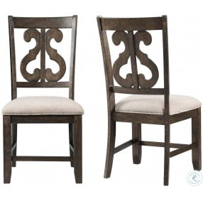 Stanford Wooden Swirl Back Side Chair Set Of 2