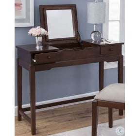 Home Accents Espresso Vanity Table with Mirror