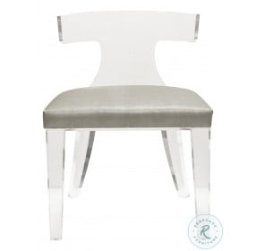 Duke Acrylic And Grey Shagreen Klismos Chair