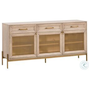 Dwell Light Honey And Brushed Gold Media Sideboard