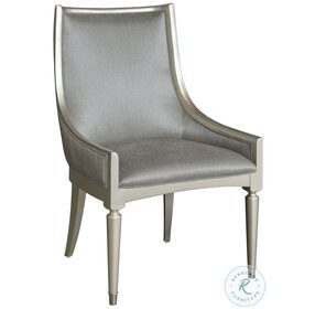 Zoey Silver Upholstered Arm Chair Set of 2