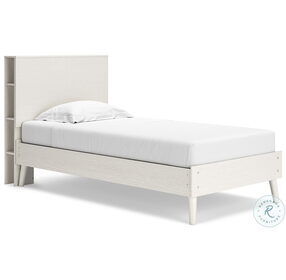 Aprilyn White Twin Bookcase Platform Bed