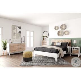 Piperton White And Natural Platform Bedroom Set