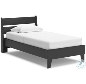 Socalle Matte Black Twin Panel Bed