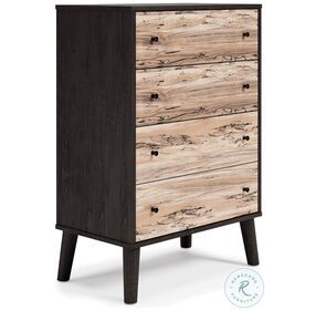 Piperton Brown and Black 4 Drawer Chest